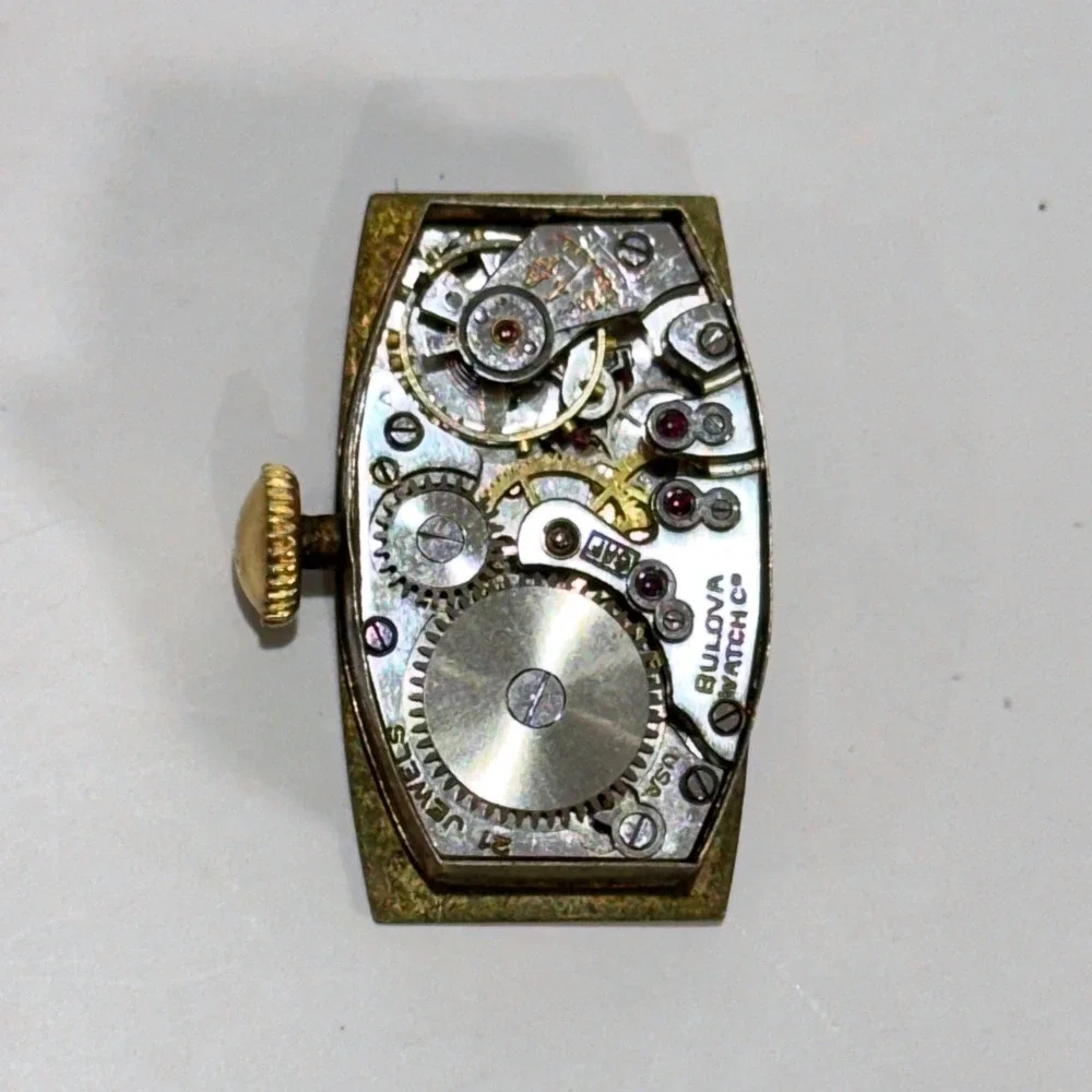 Vintage Bulova Sutton Art Deco 21 Jewels Watch Gold Tone Expansion Restoration
